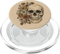 Cute Spooky Halloween Summer Floral Skull Graphic PopSockets PopGrip for MagSafe