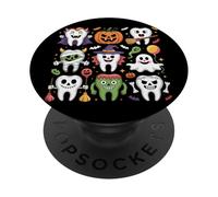 Cute Spooky Season Tooth Dental Happy Halloween Dentist PopSockets Adhesive PopGrip
