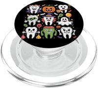 Cute Spooky Season Tooth Dental Happy Halloween Dentist PopSockets PopGrip for MagSafe