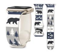 Cute Sport Band Compatible with Apple Watch Band 41mm 40mm 38mm 42mm 46mm, Soft Silicone Replacement Strap for iWatch Series 11 10 9 8 7 6 5 SE, Women Men Stylish Wristband (blue checkered tree)