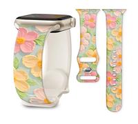 Cute Sport Band Compatible with Apple Watch Band 41mm 40mm 38mm 42mm 46mm, Soft Silicone Replacement Strap for iWatch Series 11 10 9 8 7 6 5 SE, Women Men Stylish Wristband (beautiful flower)