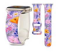 Cute Sport Band Compatible with Apple Watch Band 41mm 40mm 38mm 42mm 46mm, Soft Silicone Replacement Strap for iWatch Series 11 10 9 8 7 6 5 SE, Women Men Stylish Wristband (Colorful Wildflowers)