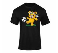 Cute Spotty Bear T-Shirt for Adult & Kids - Fun Cartoon Style Top Black S Pudsey 02