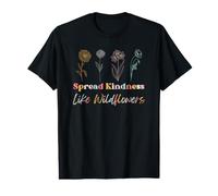 Cute Spread Kindness Like Wildflowers Positive Message Value Graphic T-Shirt