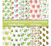 Cute Spring Bugs Scrapbook Paper 40 Pages 20 Sheets: Bugs Pattern Paper: Double Sided for Scrapbooking, Card Making, Origami, DIY and More