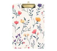 Cute Spring Flowers Rustic Beige Student Clipboard Transparent for Nursing Student Trade Quest Size 9 x 12