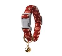 Cute Spring/Summer Dog Collar, Adjustable Pink Strawberry Dog Collars for Medium Dogs, Lightweight Quick-Release Buckle Collar for Boy&Girl Dogs M