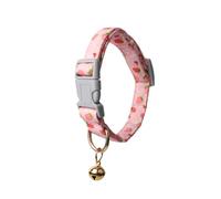 Cute Spring/Summer Dog Collar, Adjustable Pink Strawberry Dog Collars for Medium Dogs, Lightweight Quick-Release Buckle Collar for Boy&Girl Dogs M