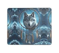 Cute Square Mouse Pad for Dream Catcher Wireless 3D Wolf Mouse Pad with Non-Slip Rubber Base Washable Small Mouse Pad for Home Office Gaming Office Office