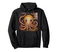 Cute Squid In The Ocean Painting Pullover Hoodie