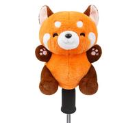 Cute Squinting Red Panda Golf Headcover, Animals Plush Golf Club Head Covers, Small Size Fits Hybird and Irons, Large Size Fits Standard 461cc Driver Head