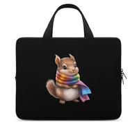 Cute Squire with Rainbow Scarf Trendy Laptop Sleeve with Handle Multi Size Portable Computer Protective Bags Cases