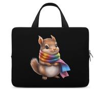 Cute Squire with Rainbow Scarf Trendy Laptop Sleeve with Handle Multi Size Portable Computer Protective Bags Cases