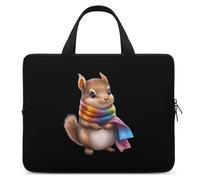 Cute Squire with Rainbow Scarf Trendy Laptop Sleeve with Handle Multi Size Portable Computer Protective Bags Cases