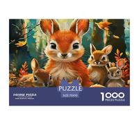 Cute Squirrel 1000 Piece Jigsaw Puzzle for Adults Educational Game Challenge Toy Cute Little Animals Family Puzzle Game Birthday Gifts for Decompression And Wall Decor70x50cm/1000pcs