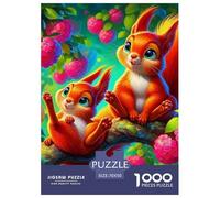 Cute Squirrel 1000 Piece Puzzle Beautiful Decoration Puzzle Cute Little Animals Colourful,Fun,Challenging And Brainteasing Adults Jigsaw Puzzle Fun Present & Activity for Home70x50cm/1000pcs