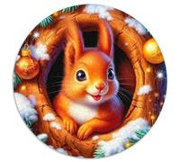 Cute Squirrel 1000 Pieces Friendly Squirrel Jigsaw Puzzle Round DIY Irregular 1000pcs (67.5x67.5cm)