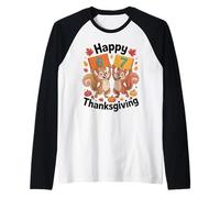 Cute Squirrel 67 Viral Trend Thanksgiving Autumn Design Raglan Baseball Tee