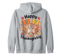 Cute Squirrel 67 Viral Trend Thanksgiving Autumn Design Zip Hoodie