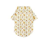 Cute Squirrel Acorn Autumn White forests Summer Dog Shirts Collared Polo T-Shirts Button Up Lightweight and Breathable Pet Outfits Apparel Tops Doggy Sweatshirt Puppy Kitten Perfect for