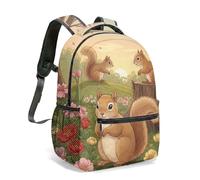 Cute Squirrel All Over Print Backpack 16 Inch Autumn Acorn Graphic School Bag for Kids Student Designer Backpack (09)