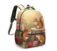 Cute Squirrel All Over Print Backpack 16 Inch Autumn Acorn Graphic School Bag for Kids Student Designer Backpack (07)