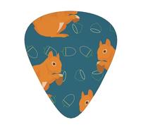 Cute Squirrel Animal Pattern,12 Pcs Guitar Pick,3 Different Thickness Plectrums for Acoustic Guitar Bass Ukulele (0.46mm 0.96mm 0.71mm)