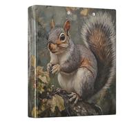 Cute Squirrel Autumn 3 Ring Binders 1.5 Inch, D Ring Binders with Anti-Slip Clip Decorative Three Ring Binder for School Office Home, 1 Pack