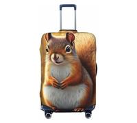 Cute Squirrel Autumn Leaves Luggage Cover Protector Suit Case Cover Elastic Washable Anti-Scratch for 18-32 Inch M (22-24")