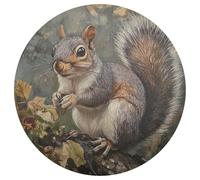 Cute Squirrel Autumn Print Placemats Heat Resistant Round Table Mats Wipe Clean Round Table Mats for Home and Restaurant Set of 4