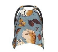 Cute Squirrel Baby Car Seat Canopy Cover, Multi Use Breathable Nursing Breastfeeding Covers for Mom Soft Stroller Sun Shade Newborn Shower Gift