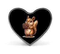 Cute Squirrel Badge Heart Shape Cute Brooch Pins Button Badges for Backpack Jackets Hats Decor