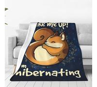 Cute Squirrel Blanket Funny Squirrel Decor Throw Blanket Squirrel Gifts for Girls Boys Winter Couch Bedding Super Warm Soft Plush Lightweight Fleece Flannel Blanket for Kids Adults Women Men 80"X60"