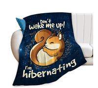 Cute Squirrel Blanket Funny Squirrel Decor Throw Blanket Squirrel Gifts for Girls Boys Winter Couch Bedding Super Warm Soft Plush Lightweight Fleece Flannel Blanket for Kids Adults Women Men 50"X40"