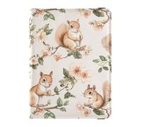 Cute Squirrel Blush Passport and Vaccine Card Wallet Combo Travel Passport Wallet With Vaccination Card Slot Passport Holder for Travel Essential Waterproof