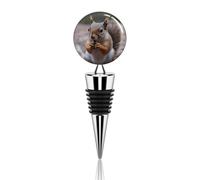 Cute Squirrel Bottle Stoppers Decorative Red Wine Bottle Stopper Zinc Alloy Silicone Wines and Beverage Cute Bottle Stoppers for Gifts Bar Holiday Party Wedding Bottles Stopper