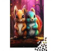 Cute Squirrel Duo 1000 Pieces Recycled Puzzle Adults Reusable Stress Relief Challenging Fun Brain Teaser 52x38cm/1000pcs