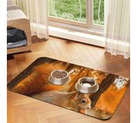 Cute Squirrel Eating Nuts,Waterproof Pet Feeding Mat,PU Leather Placemats for Cat Dog Water Bowl,Food Mats,30x45cm