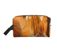 Cute Squirrel Eating NutsMakeup Trave Bag for Women,Cosmetic Large Capacity Organizer