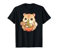 Cute Squirrel Eating Ramen Adorable Animal Art T-Shirt
