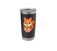 Cute Squirrel Eating Ramen Cartoon Art Stainless Steel Insulated Tumbler