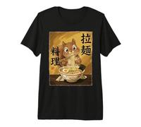 Cute Squirrel Eating Ramen Noodles Japan Kawaii Squirrels Premium T-Shirt
