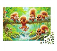 Cute Squirrel Family 1000 Piece S Classic Jigsaw Puzzle Adults Kids Difficult Challenging Decompression Wall Decoration 70x50cm/1000pcs