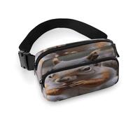 Cute Squirrel Fanny Pack Belt Bag with Adjustable Strap Fashion Waist Bag for Outdoor Sports Hiking, white, 20x13cm, Full Printed Waist Bag
