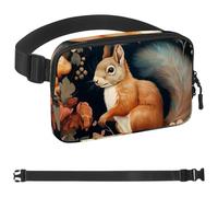 Cute Squirrel Flower-1051 Crossbody Fanny Pack for Men&Women,Belt Bag for Travel Casual Walking Running Hiking Cycling, Multicolor, 1.5x9.0x5.9in/4x23x15cm