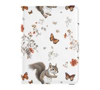 Cute Squirrel Flowers Passport and Vaccine Card Wallet Combo Passport Case Travel Documents Wallet Passport Holder Case for Women and Men Waterproof