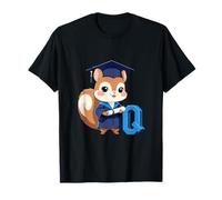 Cute Squirrel Graduation Letter Q T-Shirt