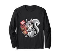 Cute Squirrel Holding Acorn with Bow for You Long Sleeve T-Shirt