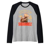 Cute Squirrel I Don't Have A Short Attention Span Funny Raglan Baseball Tee