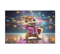 Cute Squirrel Jigsaw Puzzles 1000 Pieces for Adults Kids Woodiness Puzzle Educational Games Home Decoration （75×50cm）